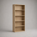 Bibliothèque en bois, couleur chêne, 180 × 70 × 30 cm, avec 5 compartiments ouverts
