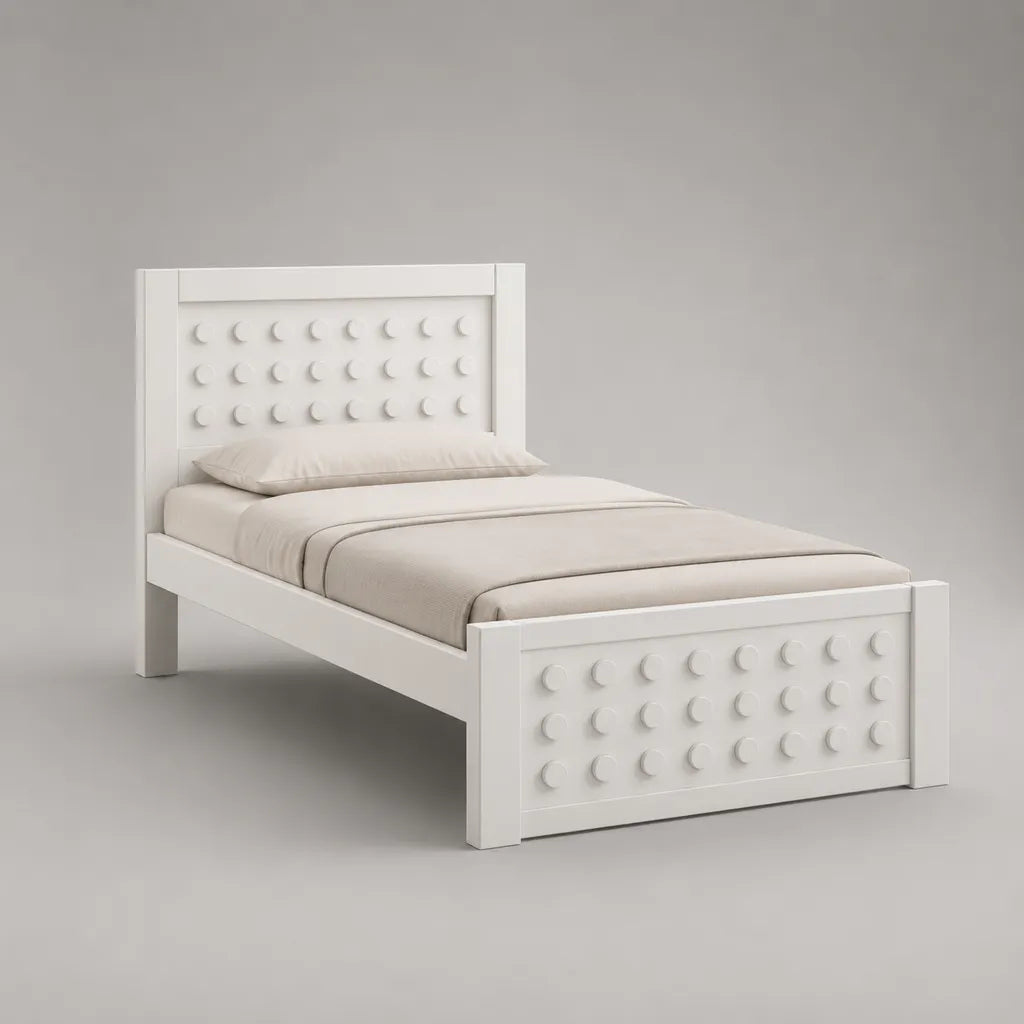 Armoire 90 × 190 cm en bois massif de pin et MDF, blanc, 198 × 99 × 110 cm