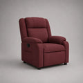 Fauteuil relax en tissu à coucher manuel et repose-pieds, rouge Bordeaux, 76 × 88 × 98 cm