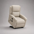 Fauteuil d'appui électrique avec couchette, revêtement en polyester et structure en acier, beige/noir, 76 × 90 × 105 cm