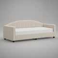 Kit lit d'un jour avec matelas 90 × 200 cm, blanc cassé, en polyester