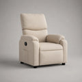 Fauteuil relax manuel avec couchette en microfibre de polyester, beige, 86 × 90 × 104 cm