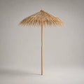 Parasol de Jardin rond en feuilles de palmier et bambou, beige naturel, Ø 180 × H 220 cm