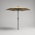 Parasol de jardin octogonal incluable Ø 300 × H 250 cm en polyester beige et acier noir