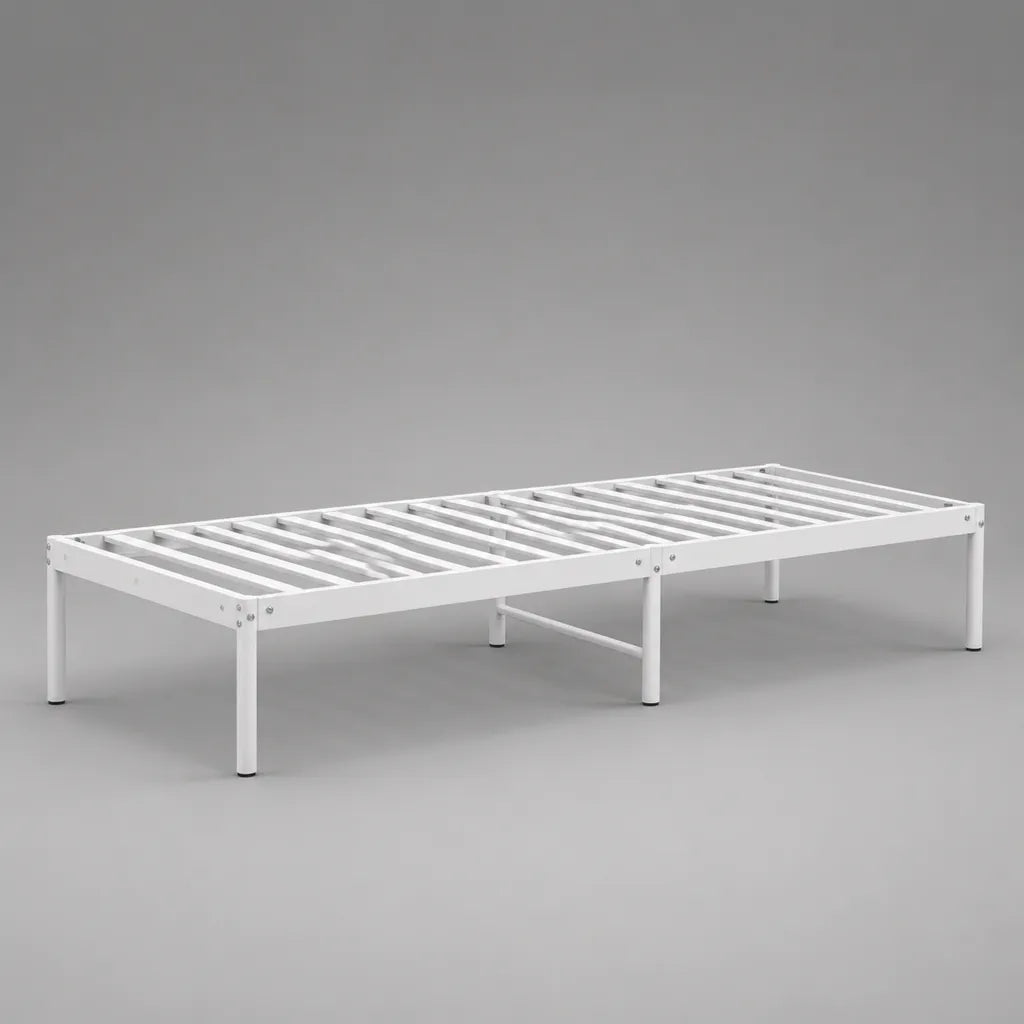 Armoire en métal pour lit simple, 90 × 200 cm, dimension extérieure 201 × 91 × 36 cm, blanc