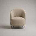 Fauteuil de cocktail avec poche en polyester et rembourrage en mousse, beige/brun foncé, 72 × 74 × 80 cm