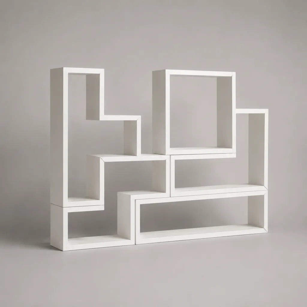 Étagère bibliothèque modulaire, lot de 6 modules en MDF blanc, 120 × 20 × 100 cm