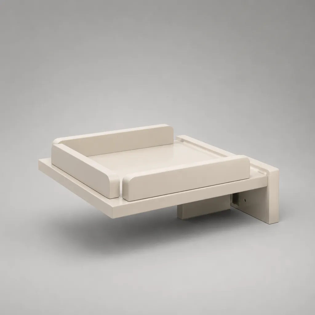 Table de chevet flottante pour montage mural en MDF, rectangulaire, blanc cassé, 45 × 35 × 13 cm