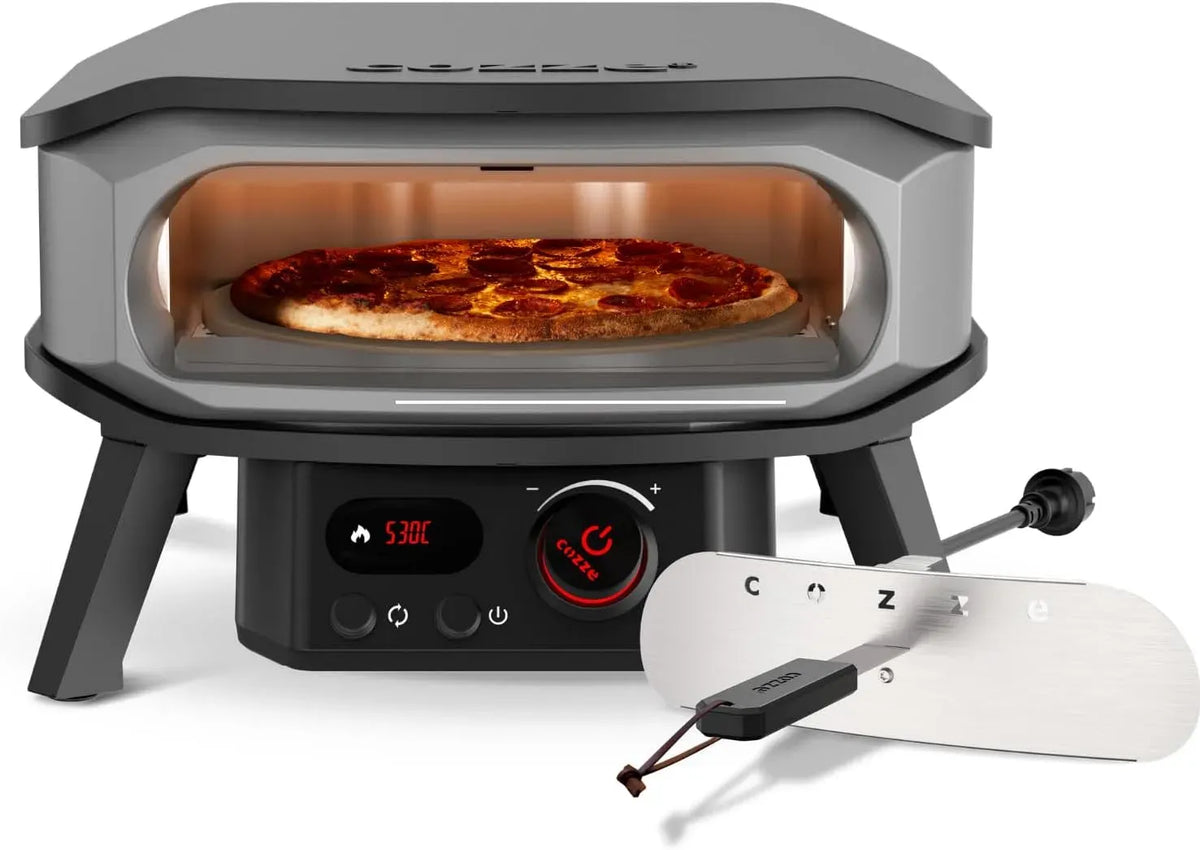 Four électrique à pizza, 13 pouces, pierre tournante, de qualité supérieure, régulateur et prise de 2 m, parfait pour les pizzas croustillantes