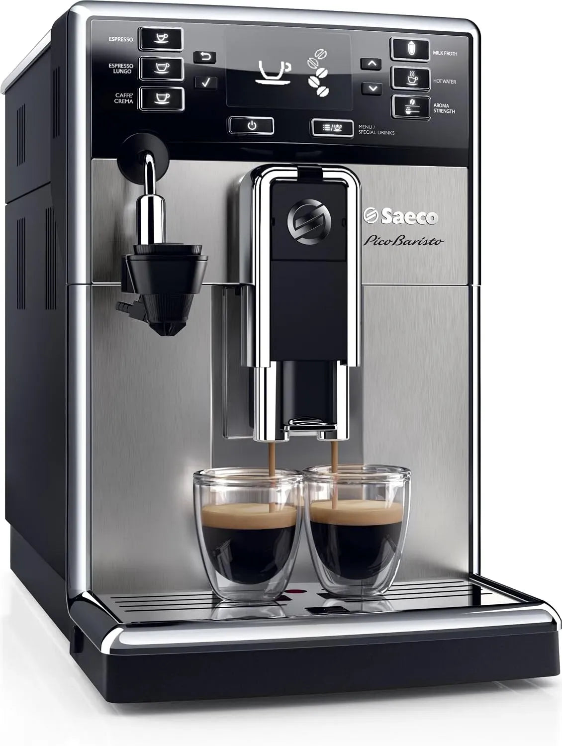 Saeco HD8924/01 Mousseur à lait, émulsionneur à lait, argenté, Picobaristo Machine à café automatique