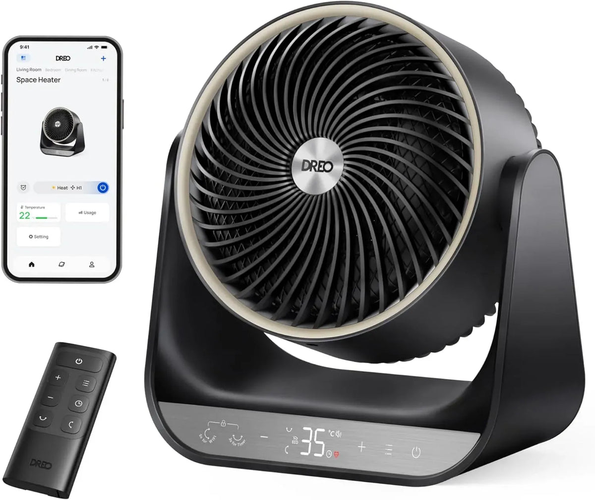 Thermostat intelligent 714S, 1500 W, portable, noir, chauffage portable pour toute la pièce, 7 modes