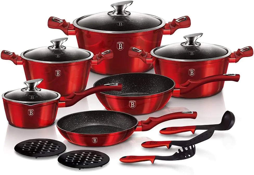 BH/1226N Batterie, batterie de casseroles et poêles, Cuisine De 15 Pc, Berlinger