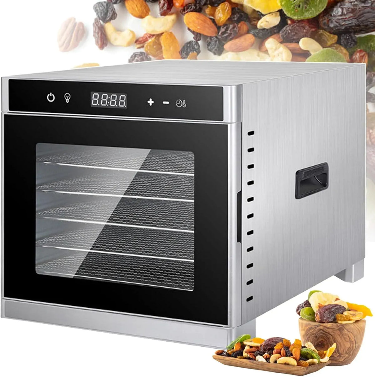 Snacks Secs, pour Viande Séchée, pour Déshydrateur Alimentaire Professionnel, Température Réglable De 35 °C À 75 °C, Fruits, Friandises pour Chiens