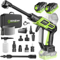 Nettoyeur haute pression 20L/Min 4.0Ah, 3000 W, 3 vitesses, 135Bar, Buse 6 en 1 Rotative 180°, Moteur sans Balais 3000W 3 Vitesses
