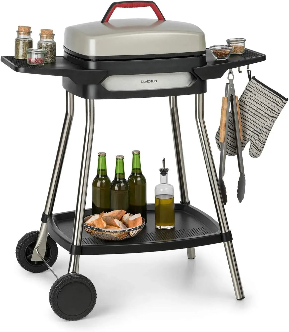 Klarstein EasyGrill, table, 40 x 36 cm, 2000 W, fonte, revêtement antiadhésif, noir, aluminium