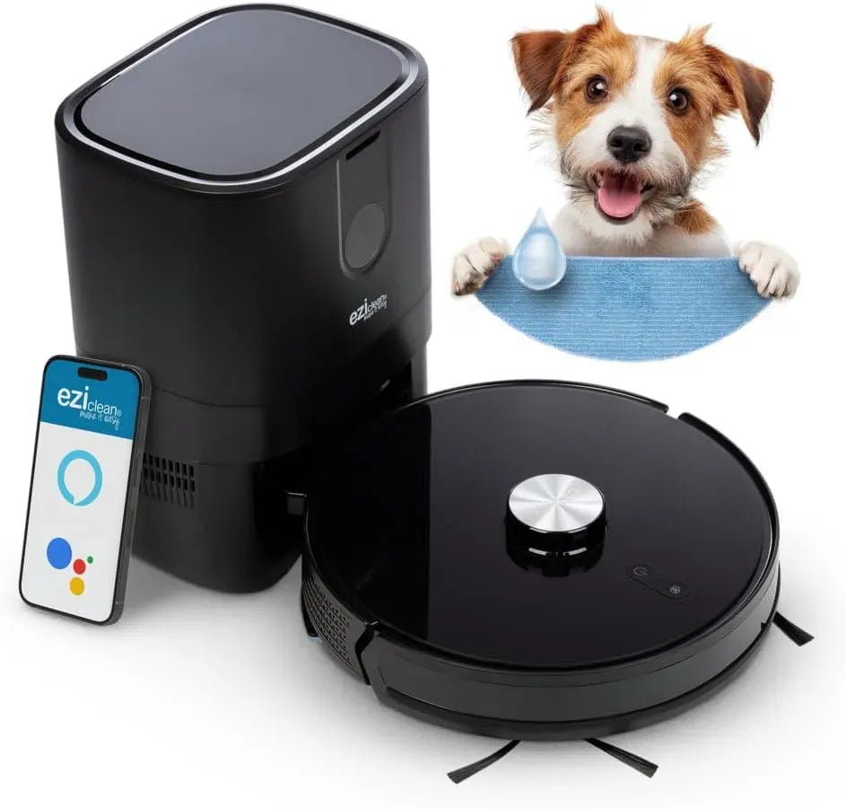 Robot aspirateur, EZICLEAN, aspirateur robot, Robot aspirateur Laveur connecté avec Base aspirante I-Bot Z7 Smart