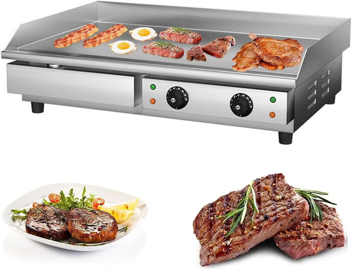 Plaque de cuisson BBQ 2, 73 X 40 Cm, 2 foyers, 2200 W, professionnel, restaurant, acier inoxydable, X 00 W, 7 0 X 400 Mm