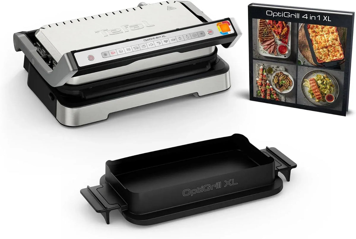 Tefal Four électrique, 12 programmes, gril, Optigrill 4 en 1 XL, Grill intelligent grand format, Cuisson automatique pour 8 personnes