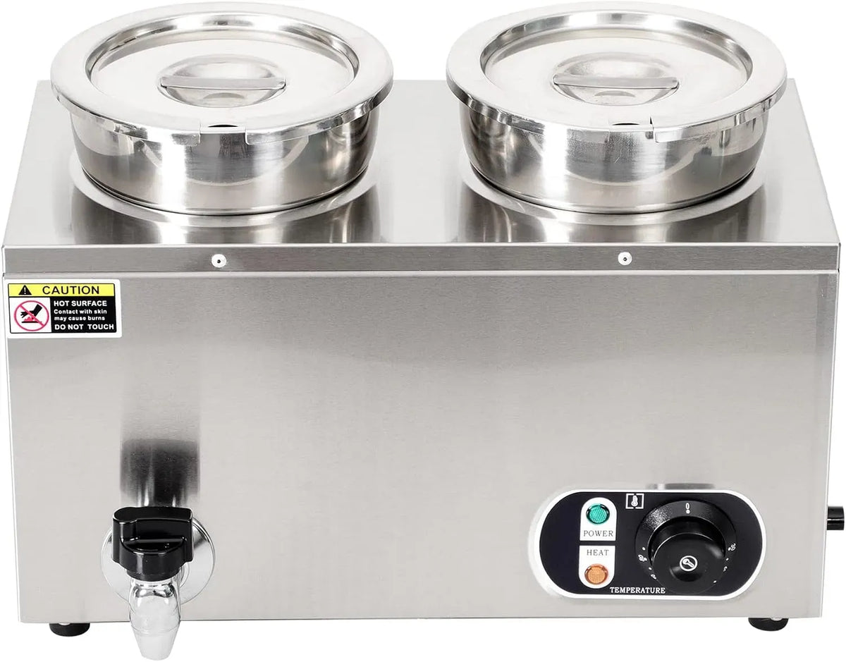 Chauffe-plats de buffet, 28 L, 30 à 85 °C, maintien au chaud, professionnel, 2 zones de température, 14L