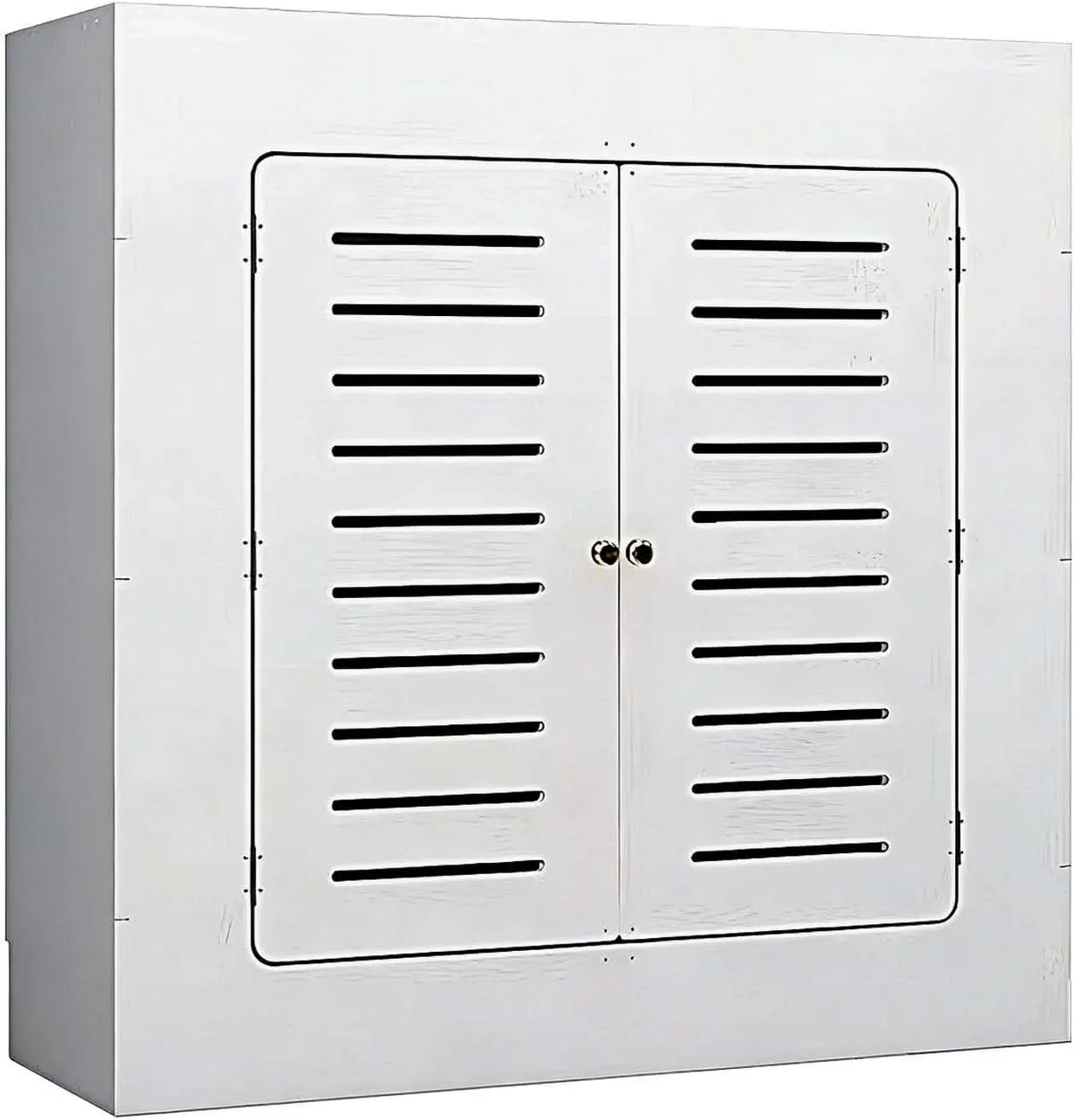 Radiateur électrique, 80 x 20 x 80 cm, IP65, appareil de chauffage, Cache-radiateur pour plinthe étanche avec 2 portes à persiennes