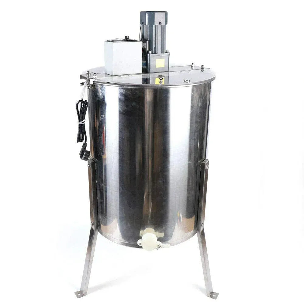 Rche d'abeille, Essoreuse à miel électrique en acier inoxydable 120 W, Argent, 4 cadres, Pour cadre jusqu'à 25 cm x 40 cm