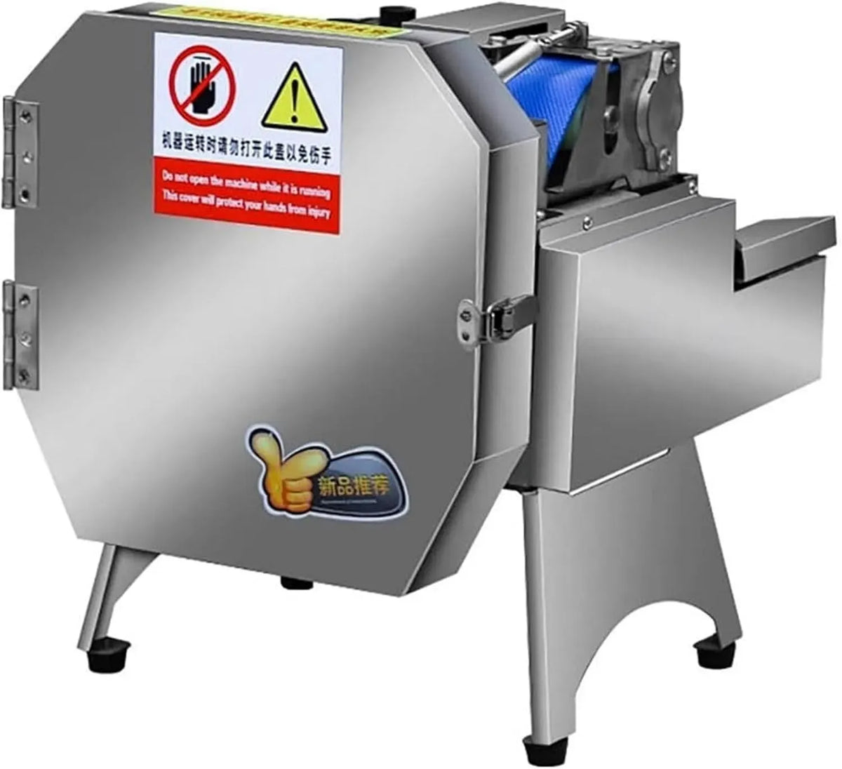 Coupe-Légumes Électrique pour usage professionnel, Trancheuse Industrielle En Acier Inoxydable équipé de Bande Transporteuse, Épaisseur Réglable 2–20
