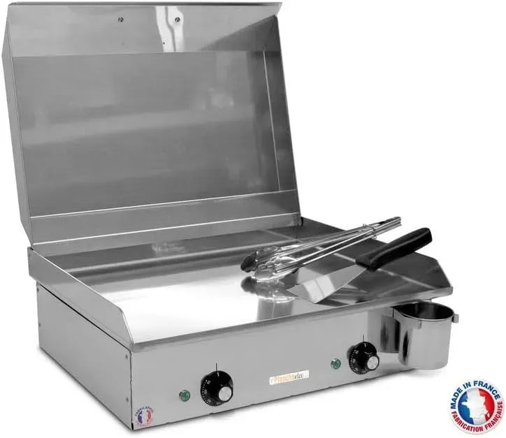 E530-2400W L53 Made In France, Inox, Electrique NEO E530-2400W, Couvercle + 2 Ustensiles, 8 Personnes, Thermostat Réglable, X P43 X H18 cm