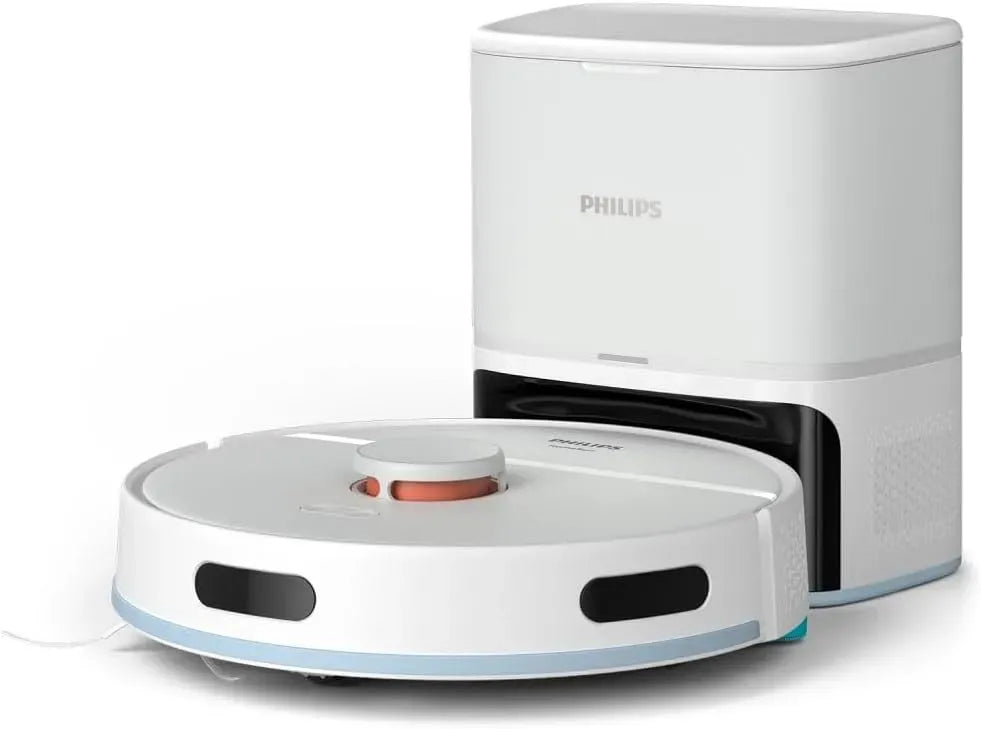 Philips 2-en-1 XU2100/20 Robot aspirateur, dalle IPS, blanc, autonomie 130 mins, 70 jours sans tracas, App HomeRun, 2700 Pa, Navigation radar LDS