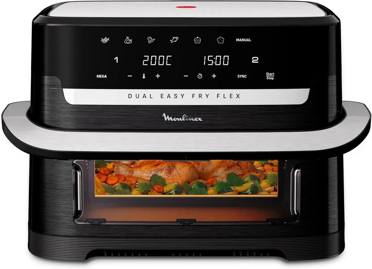 Moulinex Friteuse à air chaud, 9 L, 7 programmes, amovible, noir