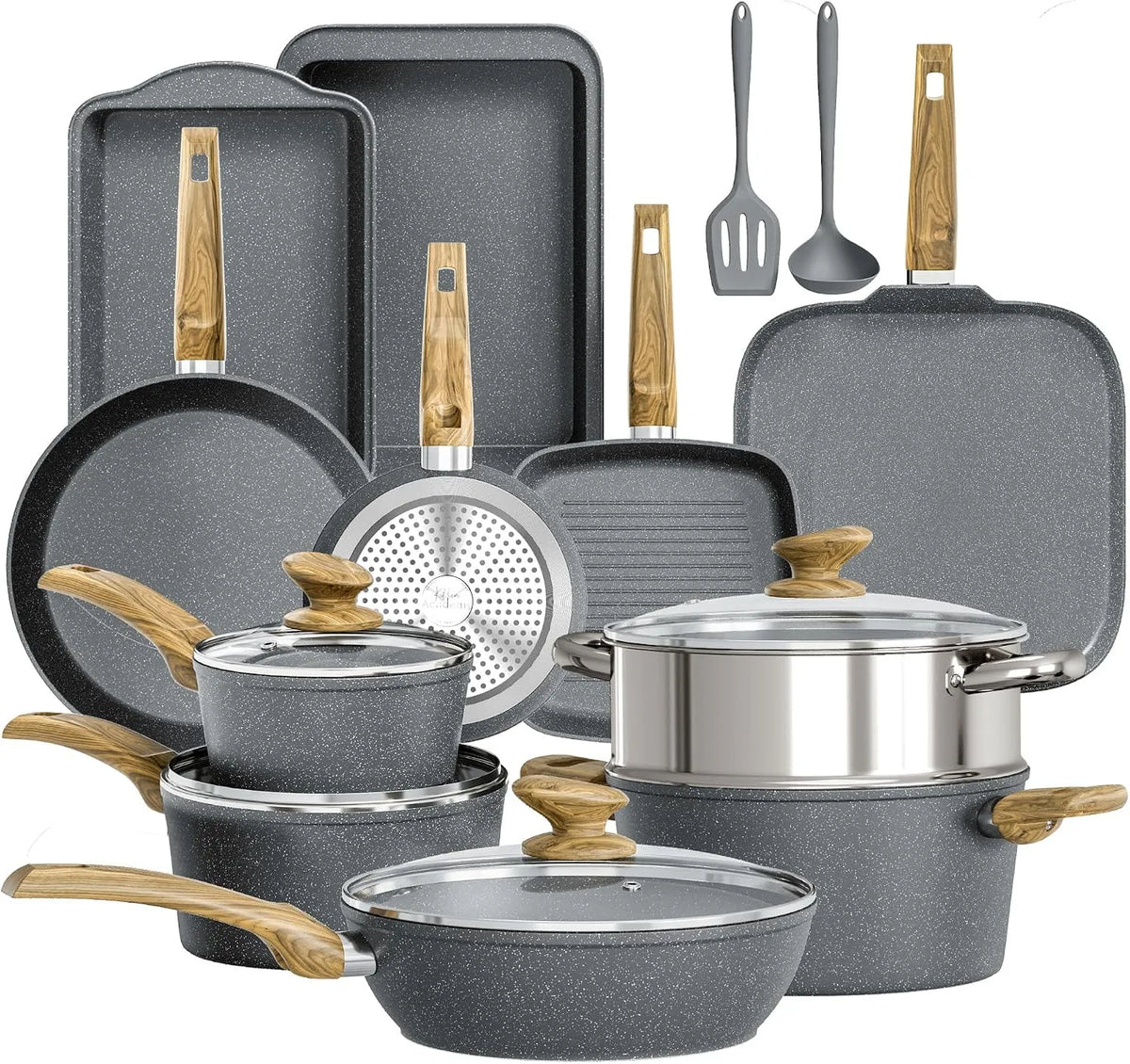 Ustensile de cuisson, DishDelight 17pcs, revêtement antiadhésif