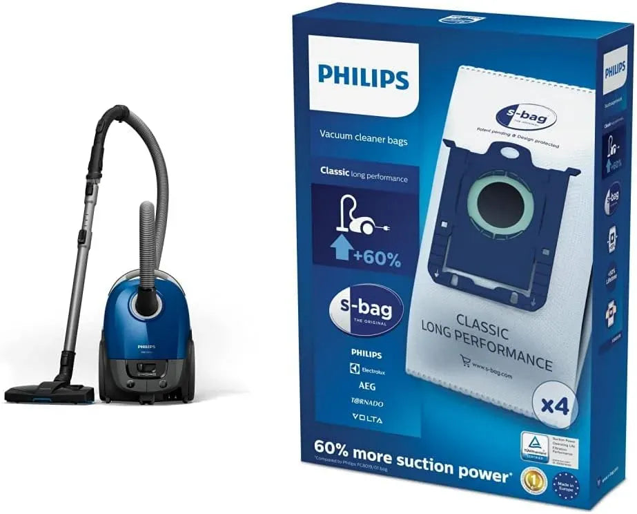 Philips XD3110/09 FC8021/03 Aspirateur, 900 W, dalle IPS, 900 W avec Filtre Anti-Allergènes, & 4 Sacs S'bagTM, Rayon d'action de 9 m