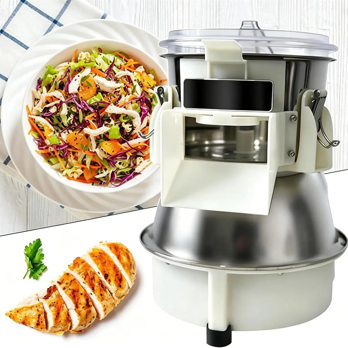 Hachoir à Poitrine De Poulet électrique, Grand Broyeur à Poulet Visible, pour Hachoir à Viande Professionnel, 109 Kg/H, Hachage en 10 Secondes, pour