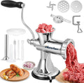 mm/8 plaques de coupe 4,5 mm, Hanchen Manuel Hachoir à Viande Acier Inoxydable Multifonction Domestique Lavement Garnissage Saucisse avec ventouse