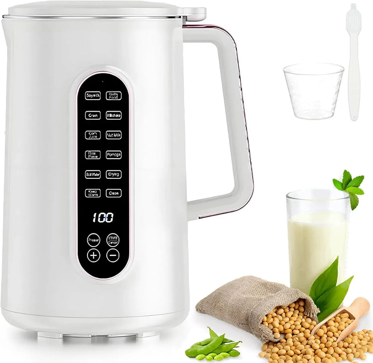 Machine à lait, machine à lait végétal et lait de noix, 1,5 L, minuteur, pour la maison et la cuisine