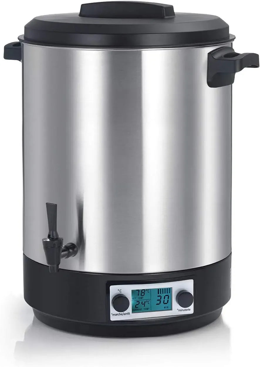 Robinet de cuisine INOX 45L, 45 L, 2500 W, minuteur, écran LCD, acier inoxydable, Stérilisateur De Bocaux Électrique Cuve Avec Ecran Lcd