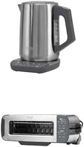 Ninja KT201EU 3-en-1 Bouilloire électrique, 1,7 L, gril, acier inoxydable, écran LED + Foodi, Grille-Pain, Grill et Presse-panini, ST202EU