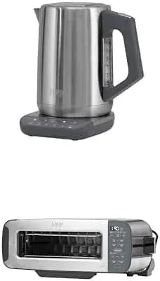 Ninja KT201EU 3-en-1 Bouilloire électrique, 1,7 L, gril, acier inoxydable, écran LED + Foodi, Grille-Pain, Grill et Presse-panini, ST202EU