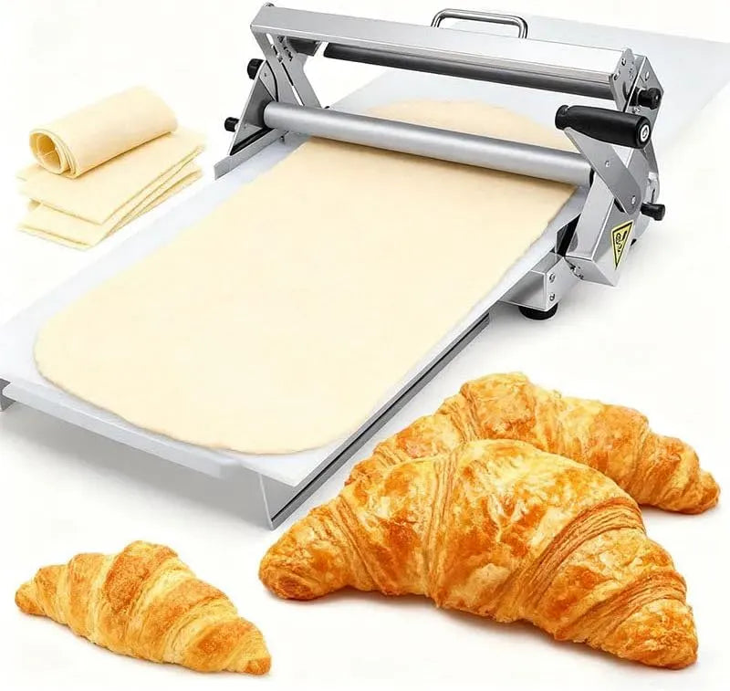 Épaisseur Réglable, Laminoir à Pâte Manuel Pliable, 40x90cm, 10 niveaux jusqu'à 25 mm, rouleaux antiadhésifs de qualité alimentaire, format compact et
