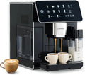 Mousseur à lait, émulsionneur à lait, COSTWAY, tactile, 3 niveaux, noir, Machine à Expresso 15 Bars, Cappuccino, Écran Tactile, 2 Boissons