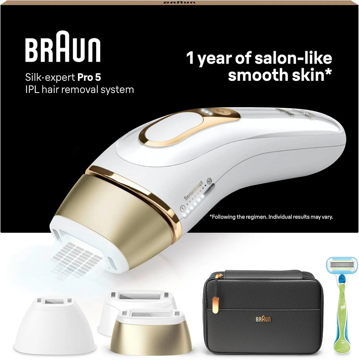 Braun PL5243 appareil d'épilation électrique pour femme, épilateur, rasoir, blanc, maison