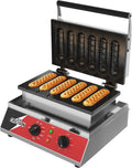 Machine à Gaufres, gaufrier électrique, 1600 W, professionnel, acier inoxydable, 6 Pièces, pour Corn Dogs Commerciale, CROSSON