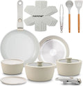 Ustensile de cuisson, amovible, NutriChef Batterie de Cuisine 18 Pièces, Sans PTFE PFAS PFOA
