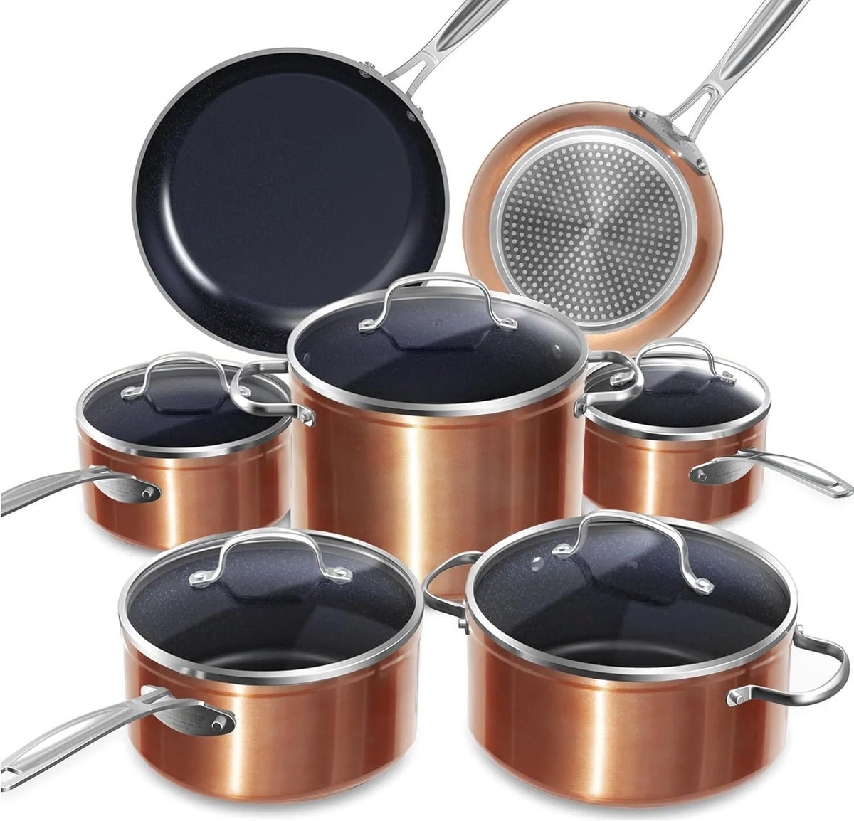 Batterie, batterie de casseroles et poêles, 12 Pièces, Cuisine 12 Pièces