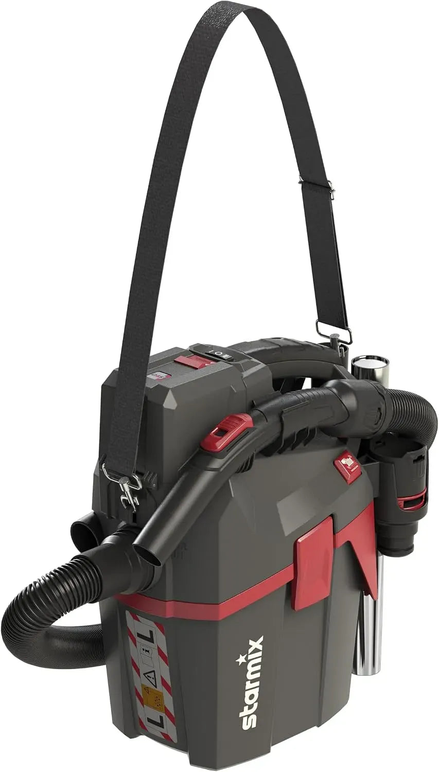 Starmix L 18V Aspirateur, 6 L, 18 V, classe énergétique E, industriel, grand réservoir, Tuyau d'aspiration de 2,8 m, 4,2 kg