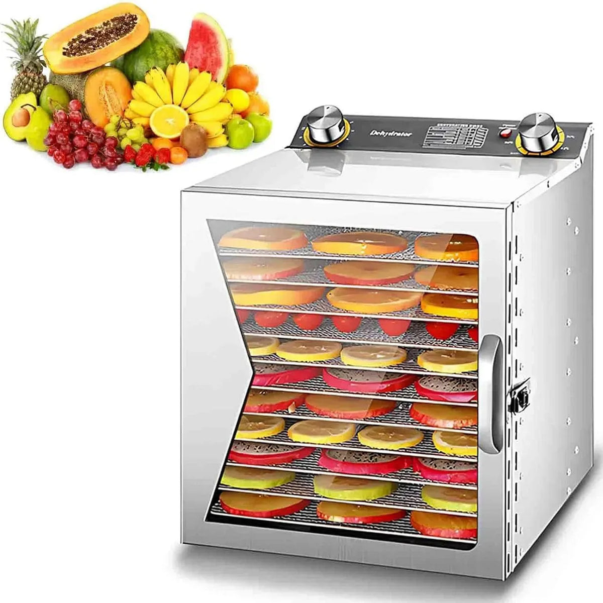 Séchoir, déshydrateur alimentaire, 30 à 90 °C, professionnel, acier inoxydable, pour viande séchée