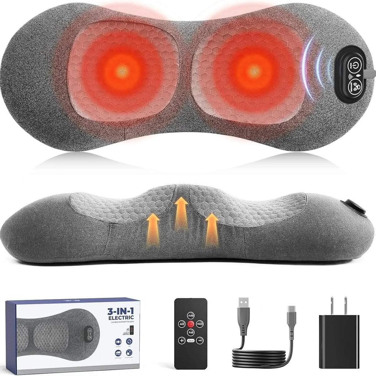 appareil de massage du dos et des lombaires, masseur, portable, fonction chauffante, pour un confort du bas du dos