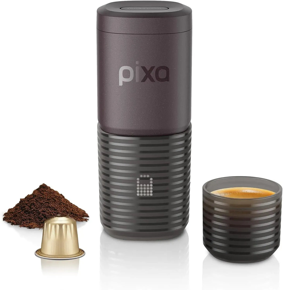 Nespresso 3000mAh Radiateur électrique, portable, tactile, Cafetière portable 20 bars pour café moulu et capsules ®*, Contrôle par écran tactile