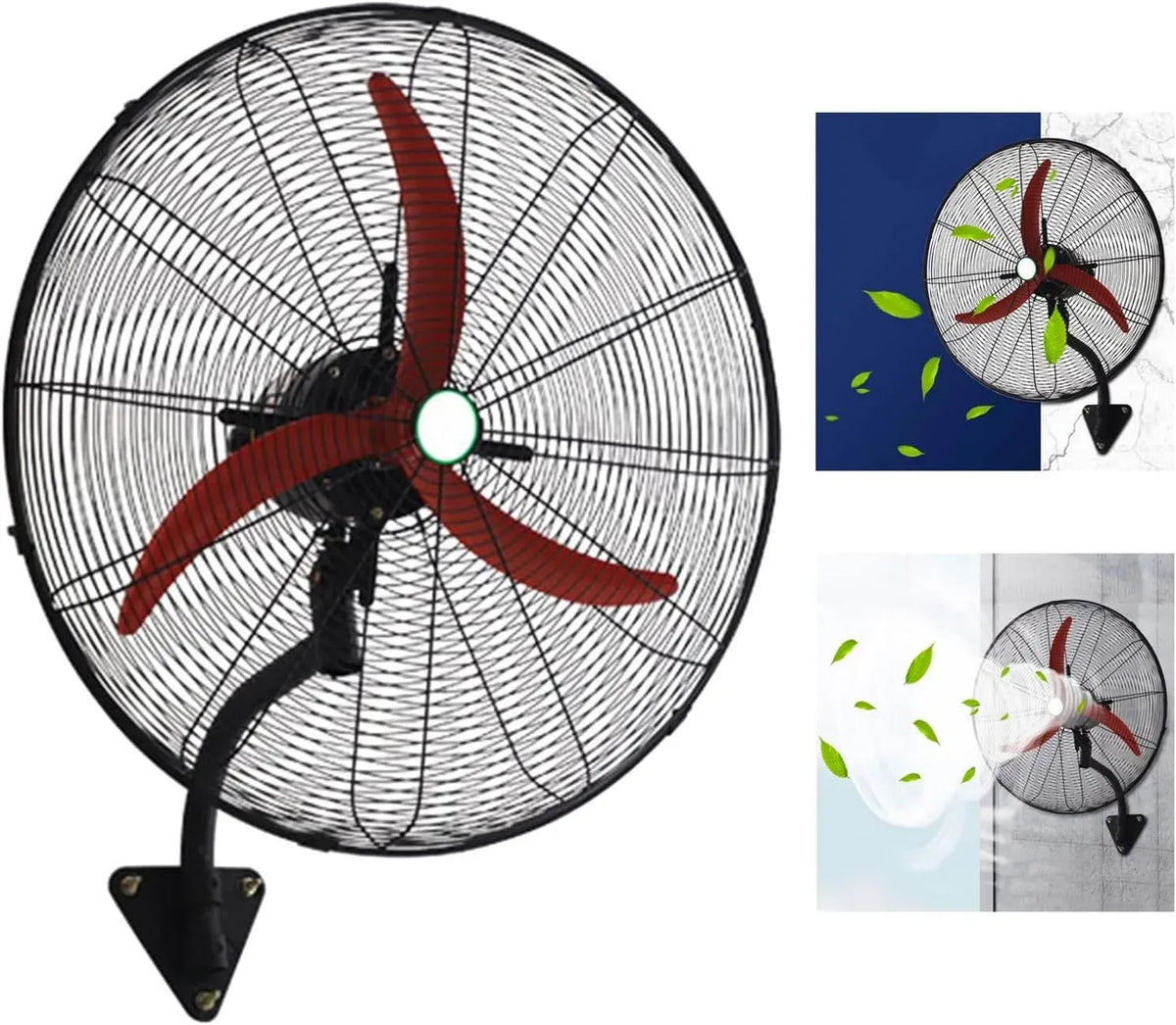 Ventilateur, 55 cm, 60 W, industriel, 68 cm, ventilateur pour circulation d'air, Ventilateurs sur pied Ventilateur mural de 55 cm avec 3 pales