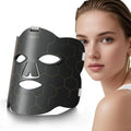en silicone, Masque LED pour le visage, 660 nm et 850 nm, 222 puces, avec minuterie 10/15/20, lumière rouge, 5 niveaux de luminosité