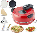 Four électrique à pizza, 40,6 cm, minuteur, gril, chauffe jusqu'à 380 ℃, machine à pizza de table avec fenêtre visualisation